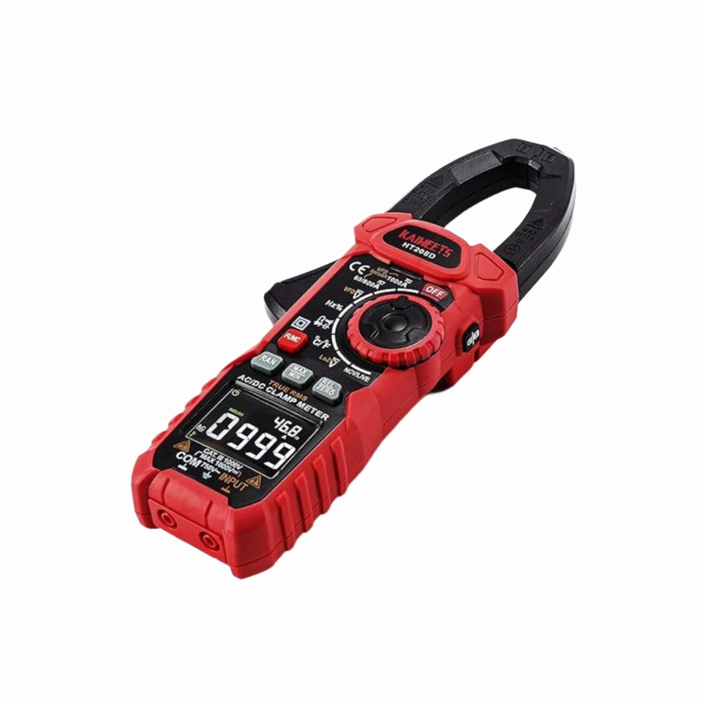 Kaiweets HT208D Digital Clamp Meter Precision AC/DC Current Measurement With True RMS And Inrush Current Monitoring For Electrical Trouble Shooting And Industrial Applications - RS6645