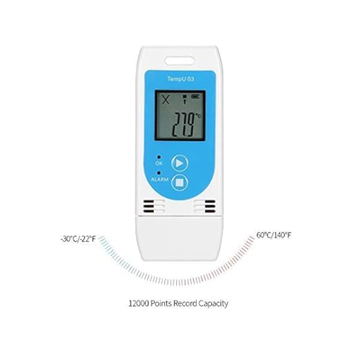Tzone Tempu03 Temperature and Humidity Data Logger Reliable Temperature and Humidity Tracking Wireless Temperature and Humidity Data Logger Portable Multi-Use Temperature and Humidity Logger With Real-Time Monitoring and Data Storage - RS6892