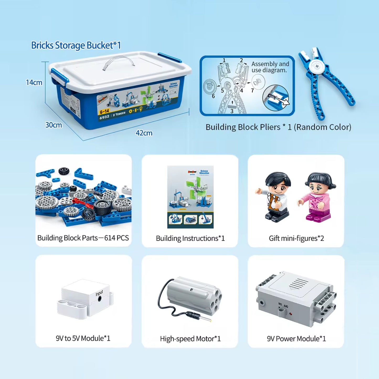 BanBao 80 in 1 Building Blocks Kit STEAM Kit With Motor Power Machine Experiment Bricks Educational Model Toys - RS6963