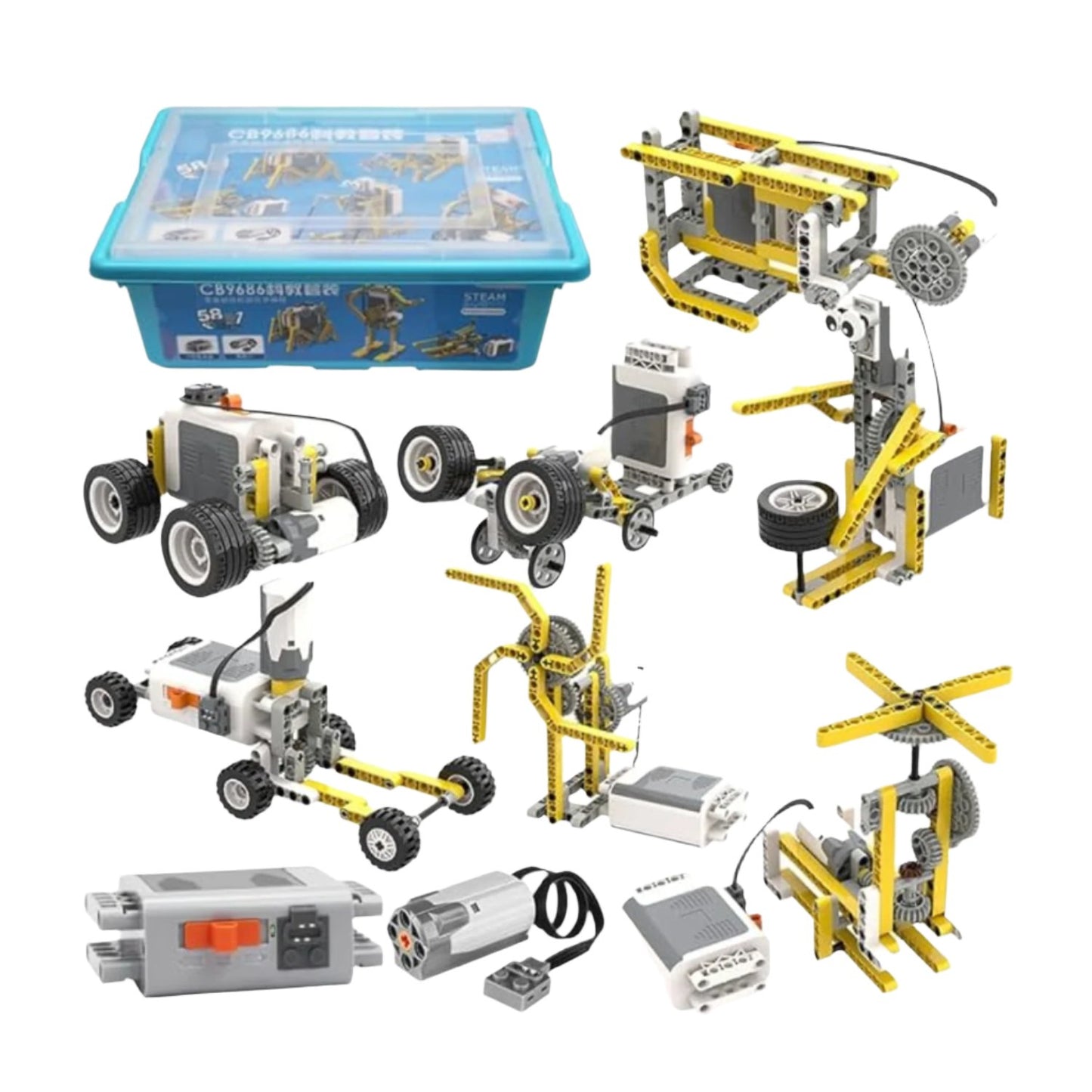 58-in-1 Technic Building Blocks Set Spark Creativity And Learning Compatible With 9686 Power Functions And CB9686 420 Pieces A Fun and Educational STEM Activity For Kids - RS7002