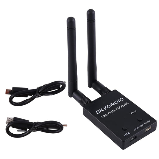 Skydroid 5.8GHz OTG FPV Receiver Antenna FPV Receiver OTG FPV Receiver High Quality FPV Receiver With Dual Antenna For Drone Racing Android Optimal and Android Smartphone Compatibility - Black - RS7022