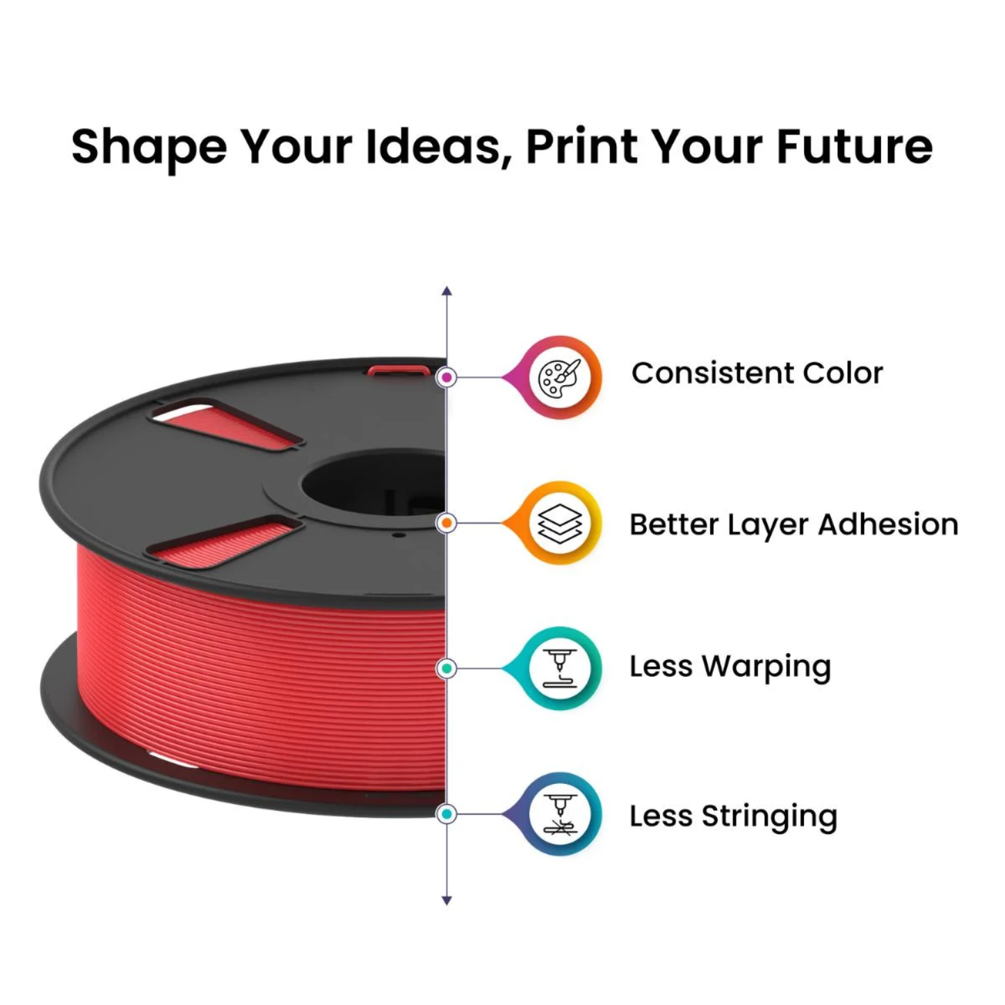 3D Printer Filament - 1.75mm, 1KG