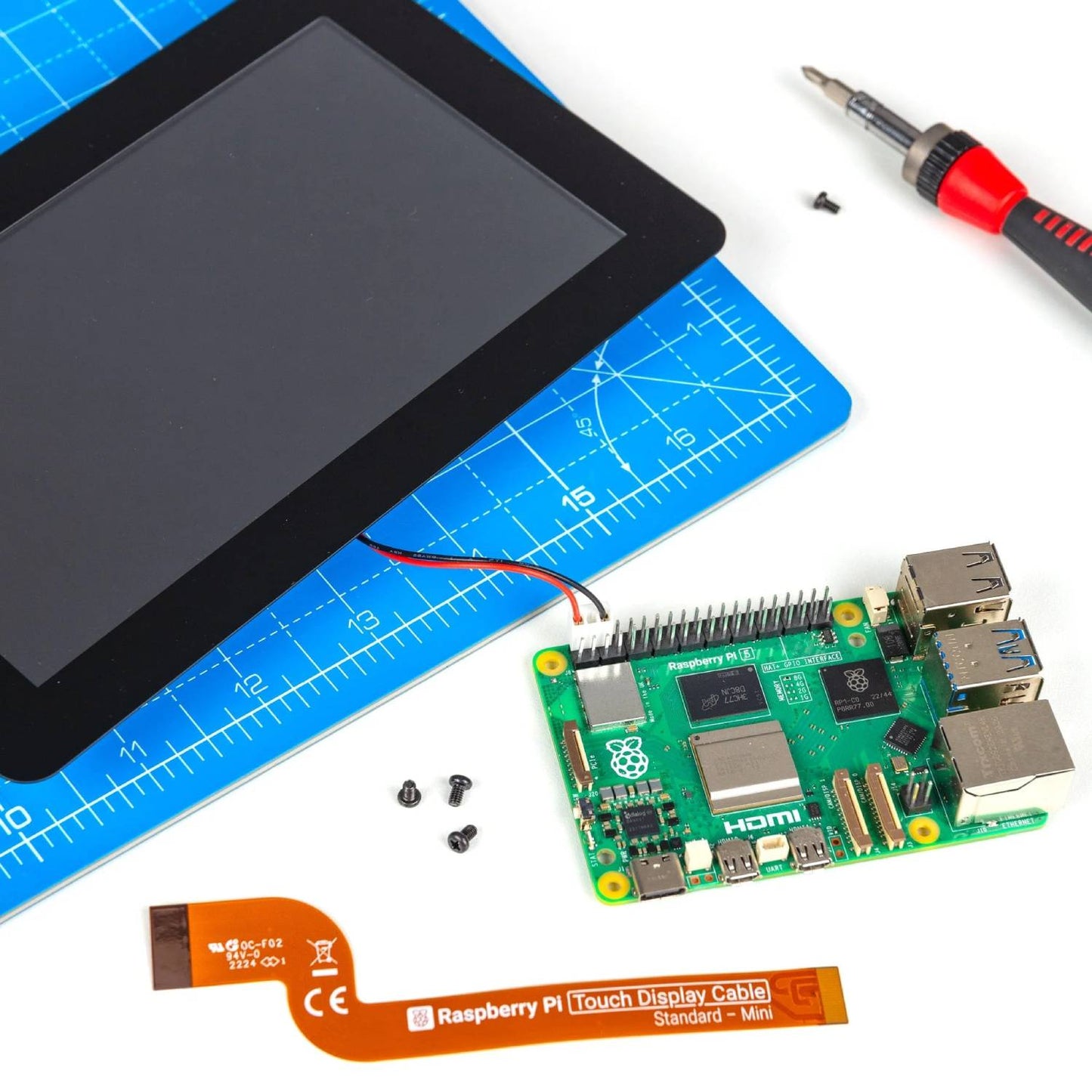 Raspberry Pi Touch Display 2 7-inch Touchscreen Display Compatible with Raspberry Pi 3 Model B, Pi 4 Model B & Pi 5 - RS9258