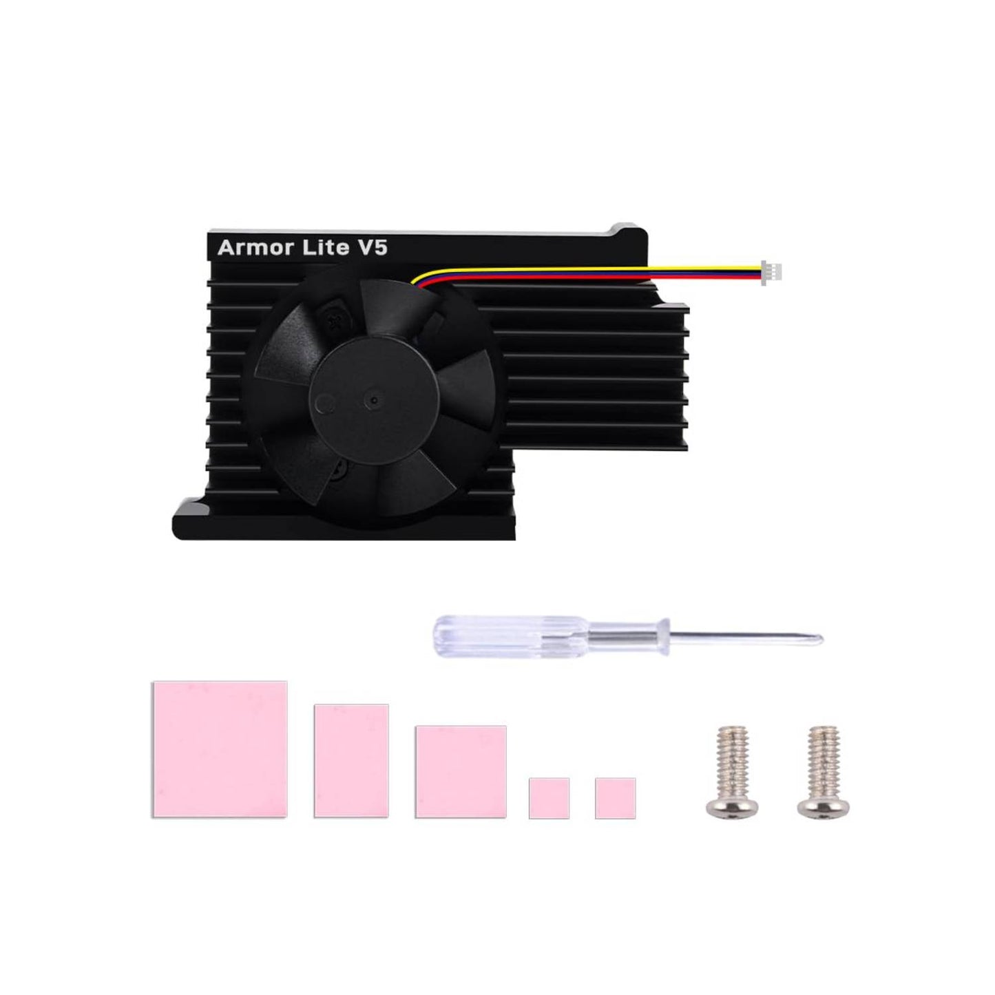 52Pi Armor Lite V5 Heatsink with PWM Fan Raspberry Pi Active Cooling Module For Effective & Quiet Cooling Solution - RS9272