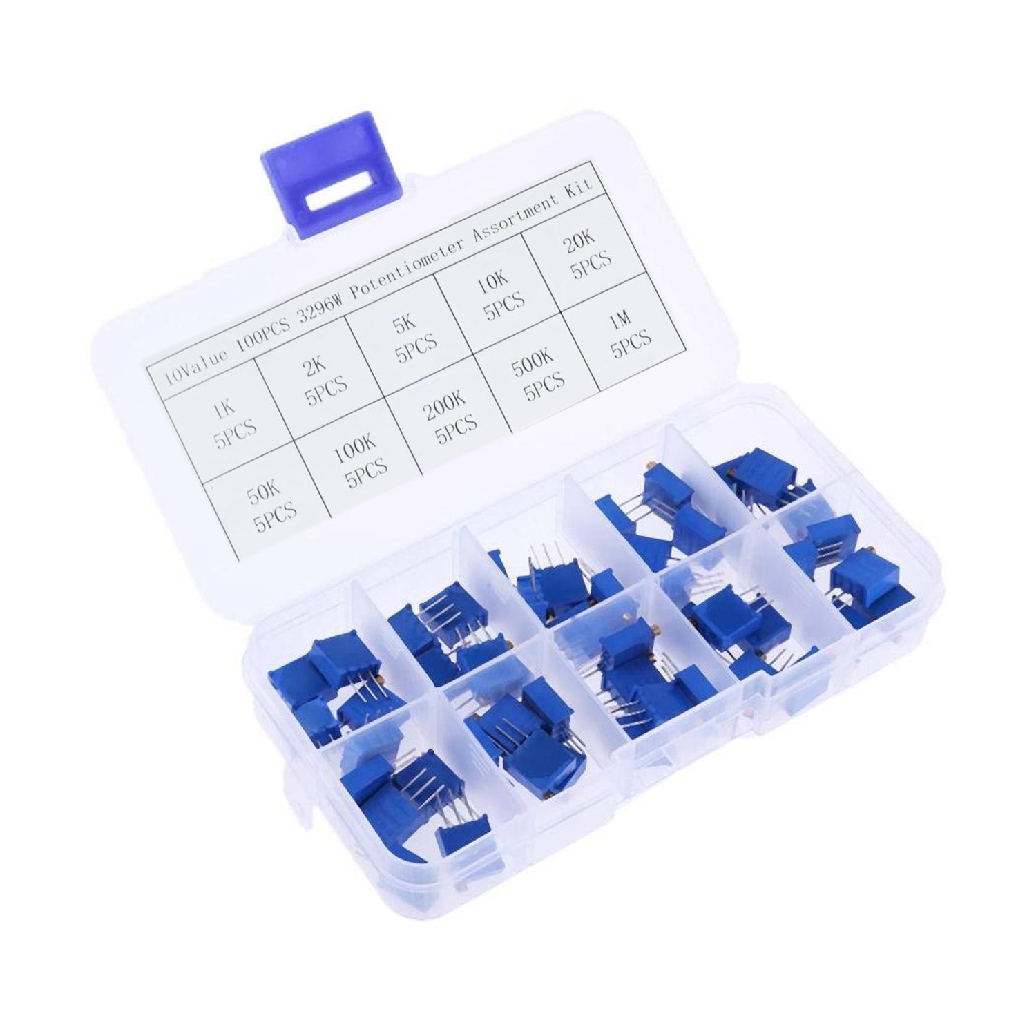 3296W 1K-1M Multi-Turn Trimmer Potentiometer Variable Resistor DIY Kits Variable Resistor Assortment Kit- RS937 - REES52