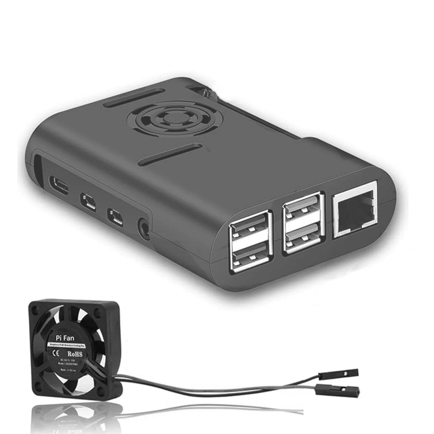 Raspberry Pi 4 ABS Case With Integrated Fan