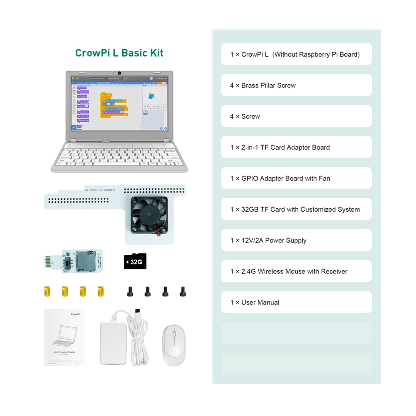 CrowPi L - Real Raspberry Pi Laptop for Learning Programming