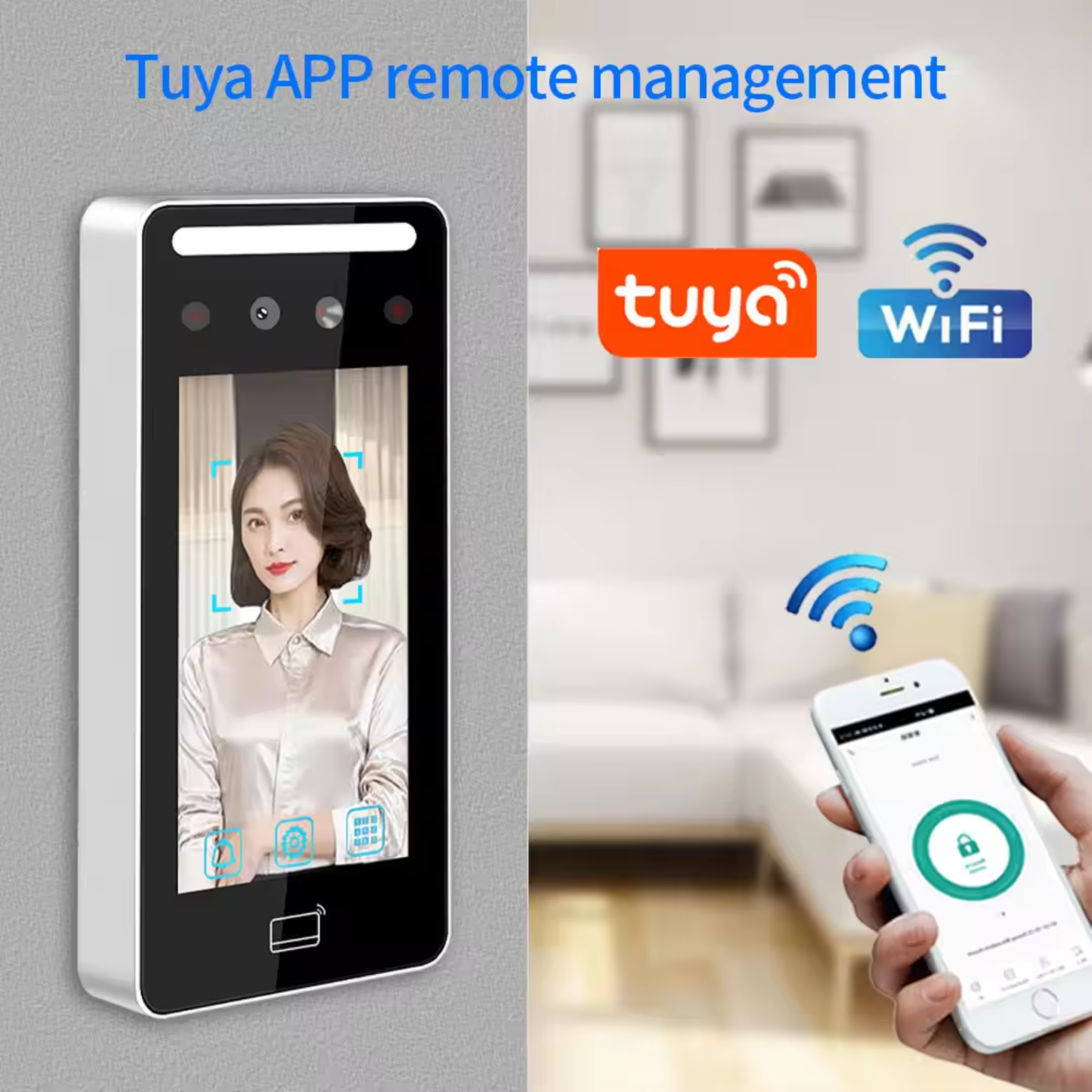 WiFi enabled access control with face, card, and password