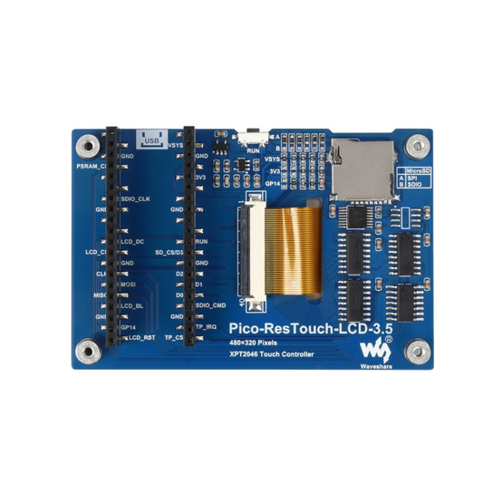 Waveshare 3.5 inch TFT LCD Touch Display For Raspberry Pi Pico/W/H 480×320 Touchscreen 65K Colors IPS Display SPI Interface - RS3249