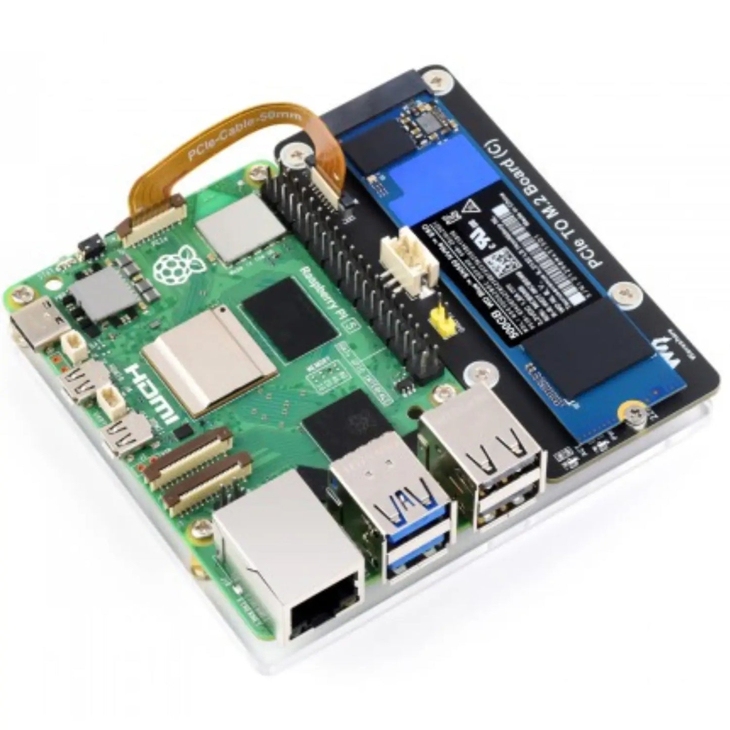 Waveshare PCIe to M.2 board (C) Raspberry Pi 5