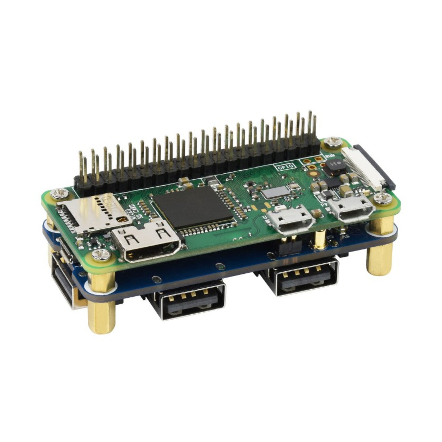 Waveshare USB HUB HAT (B) 4x USB 2.0 Ports USB Hub HAT Increase USB Ports on Raspberry Pi Using Waveshare HAT For Raspberry Pi Series - RS2010