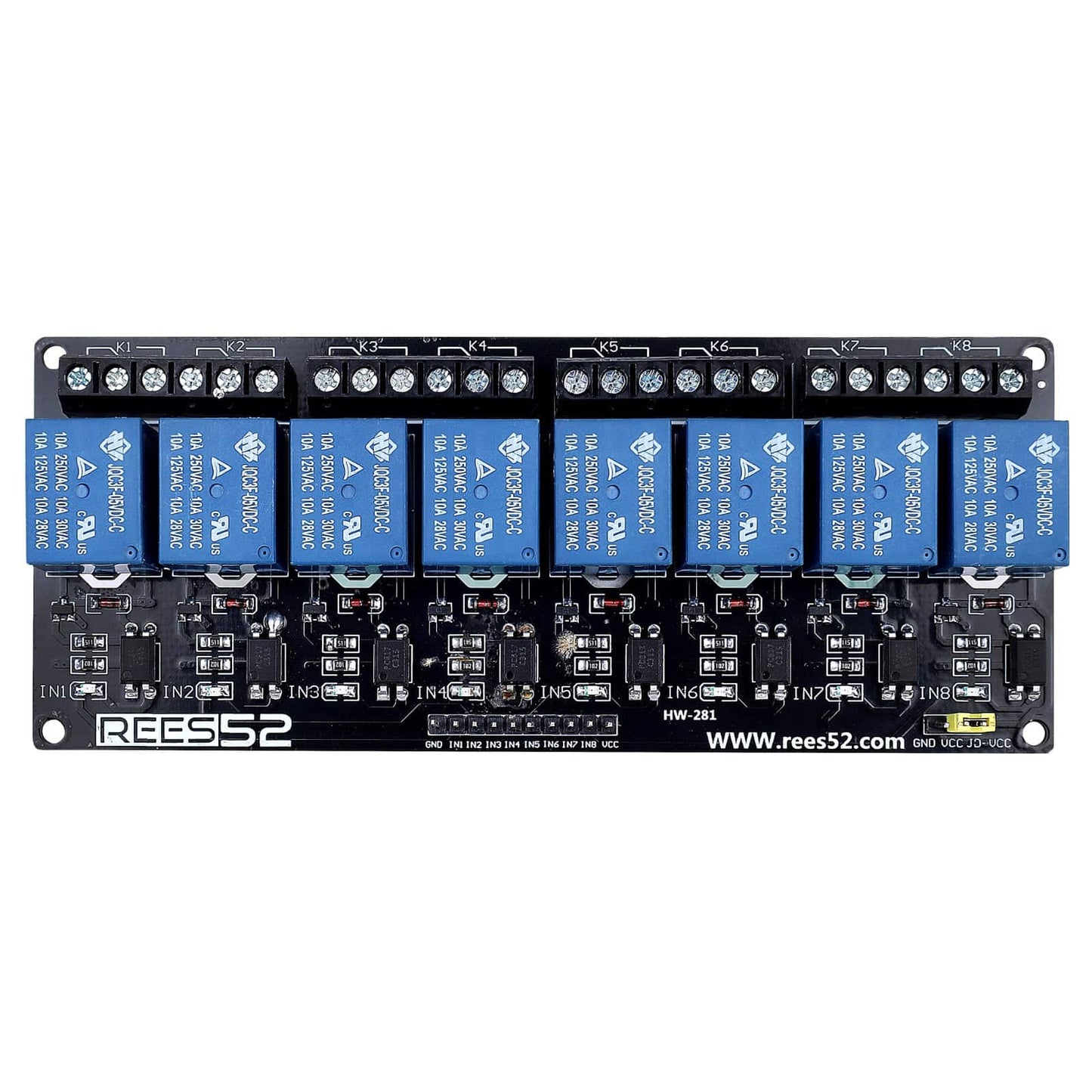 REES52 5V 8 Channel Relay Module with Optocoupler