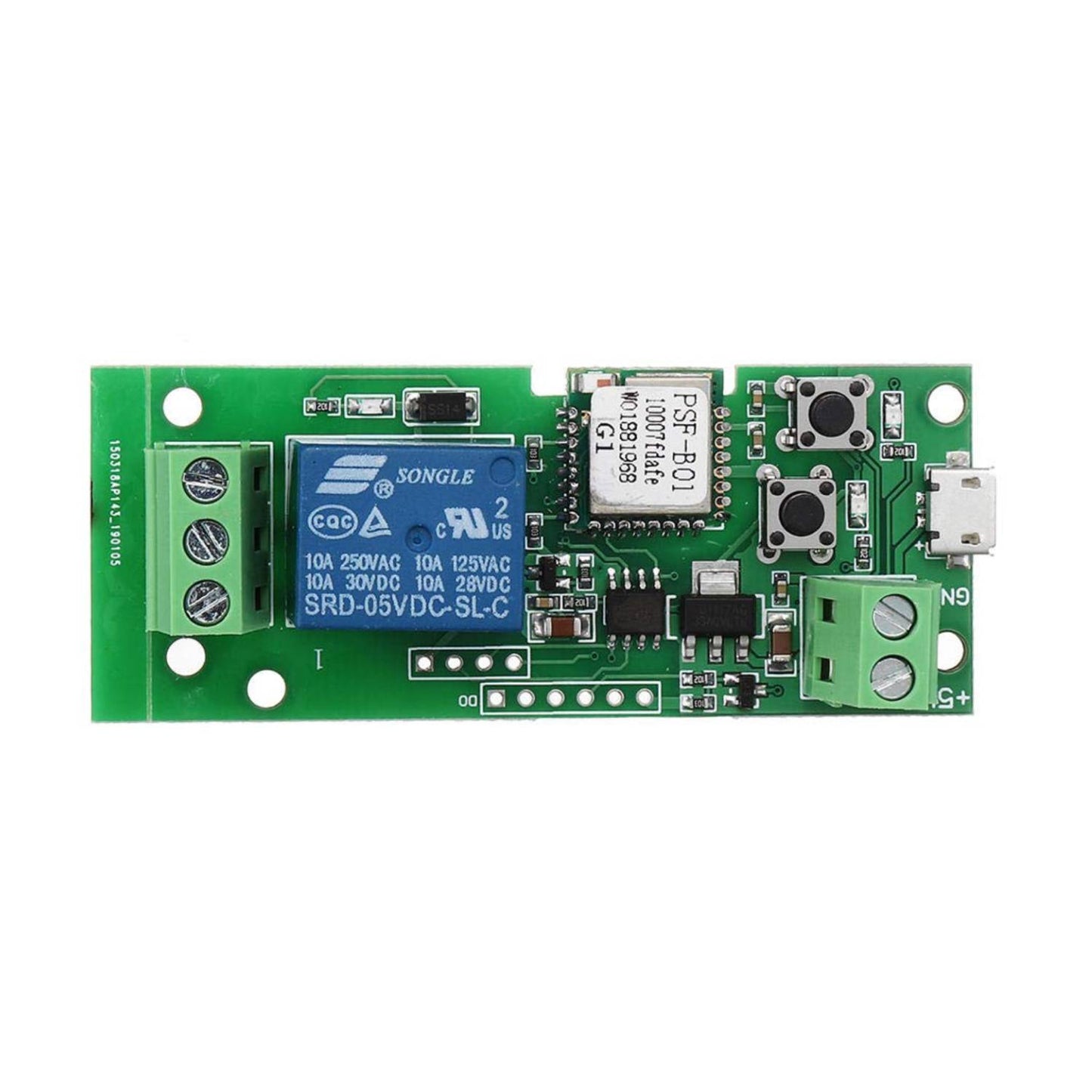 WiFi Wireless Smart Relay Module Smart Home 5V 5V/12V WiFi Switch Module Ba Applied to Access Control, Turn on PC, Garage Door - RS1821