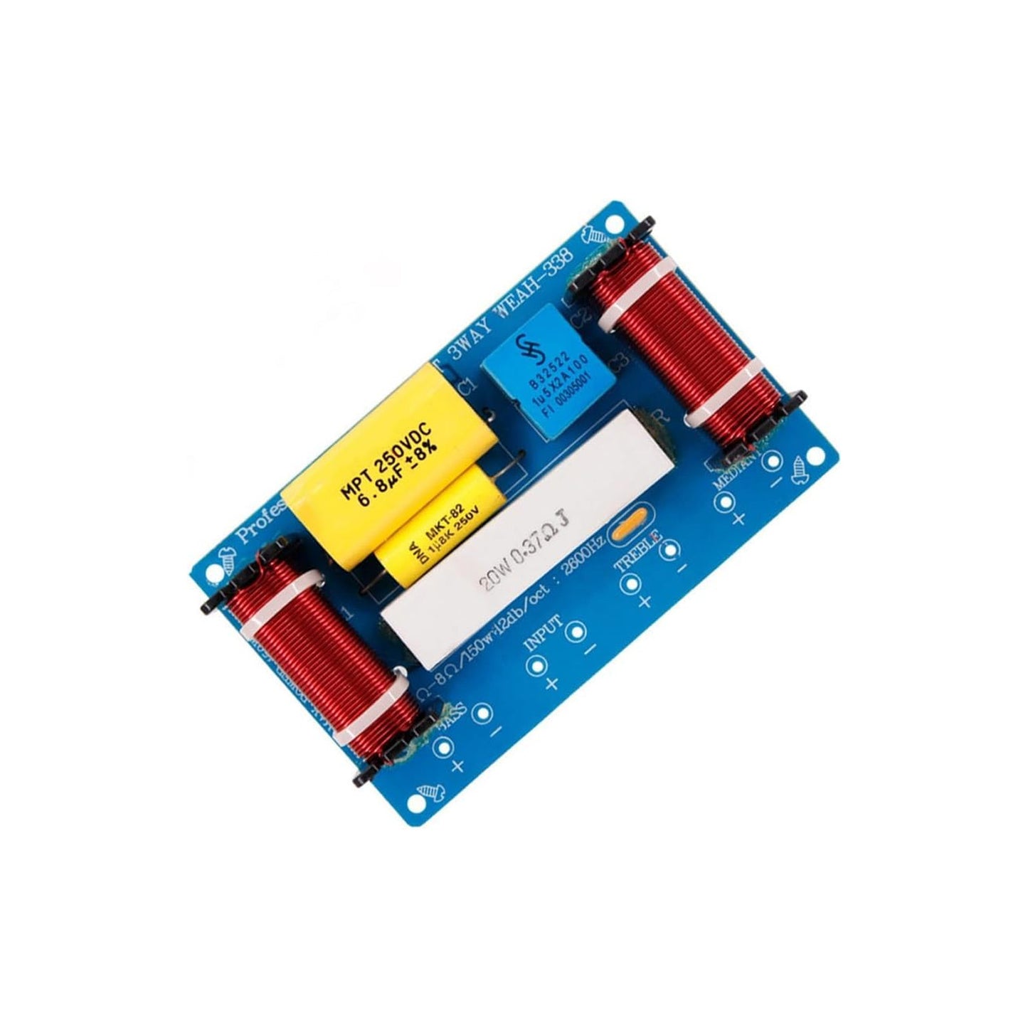 120W Audio Frequency Divider Speaker 3 Way Audio Frequency Divider Loudspeaker 3 Unit Crossover Filters for Speakers - RS2572