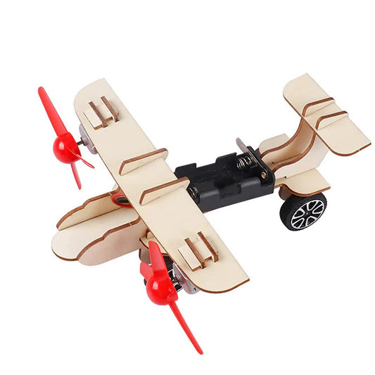 DIY Twin-Engine Aircraft STEM Kit Taxiing Aircraft