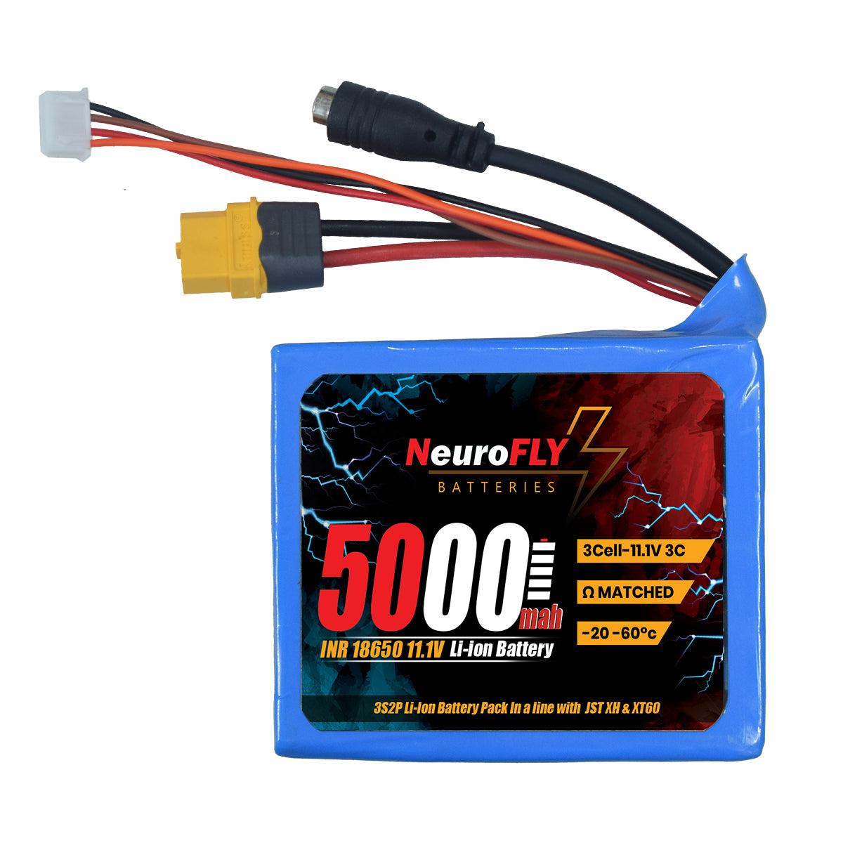 NeuroFLY 11.1V 5000mAh 18650 Li-Ion Battery Pack