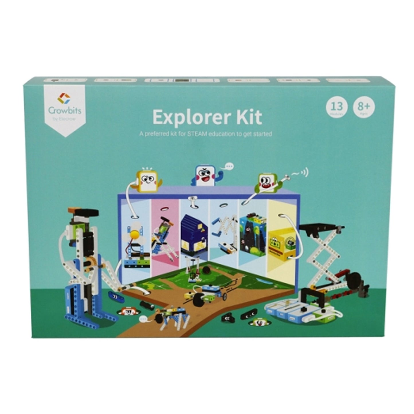 ELECROW-Crowbits-13 Sensors Explorer Kit Lego Compatible Electronics Kit For Children Creative Project Toys With Sensors Educational Coding Kit For Kids Hands-on Learning Toys For Children - RS7202