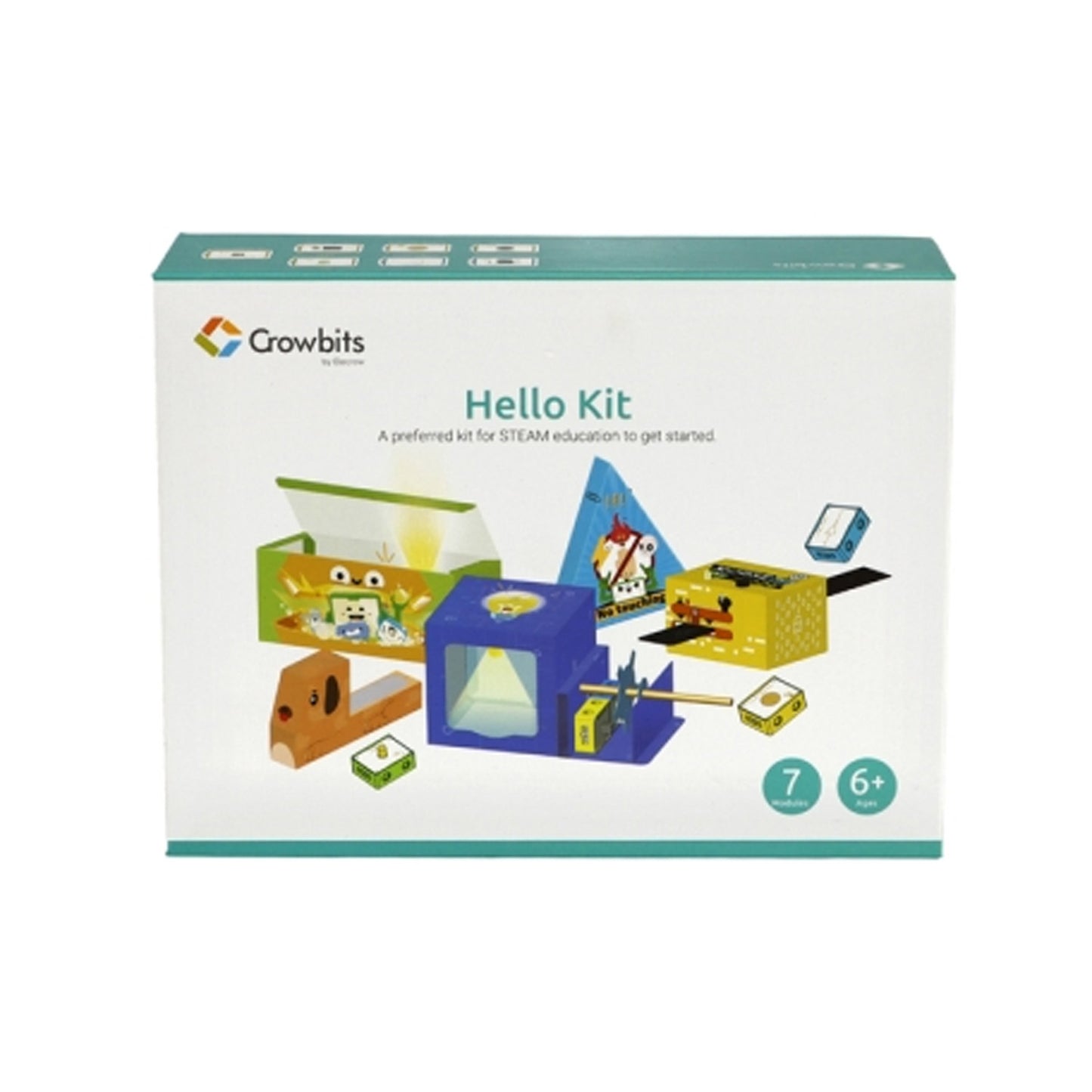 ELECROW-Crowbits-7 Modules Hello Kit Coding and Programming Toy Fun and Educational Coding DIY Electronics Project Kit STEM Toys For 8-12 Year Olds - RS7203