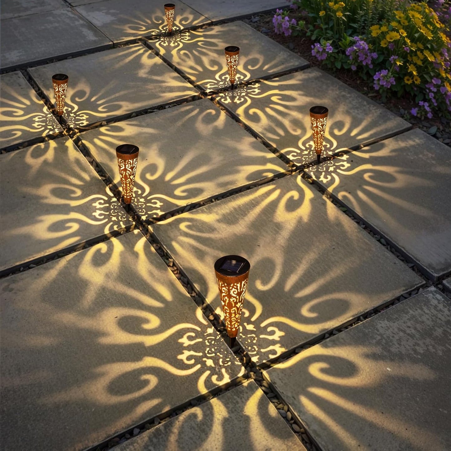Solar Garden Lights Decorative Outdoor Solar Garden Lights Solar Lights Outdoor Waterproof IP65 Solar Pathway Lights Solar Powered Landscape Backyard Lawn Decor Lighting Stakes 15 Lumen Solar Lights - RS5859