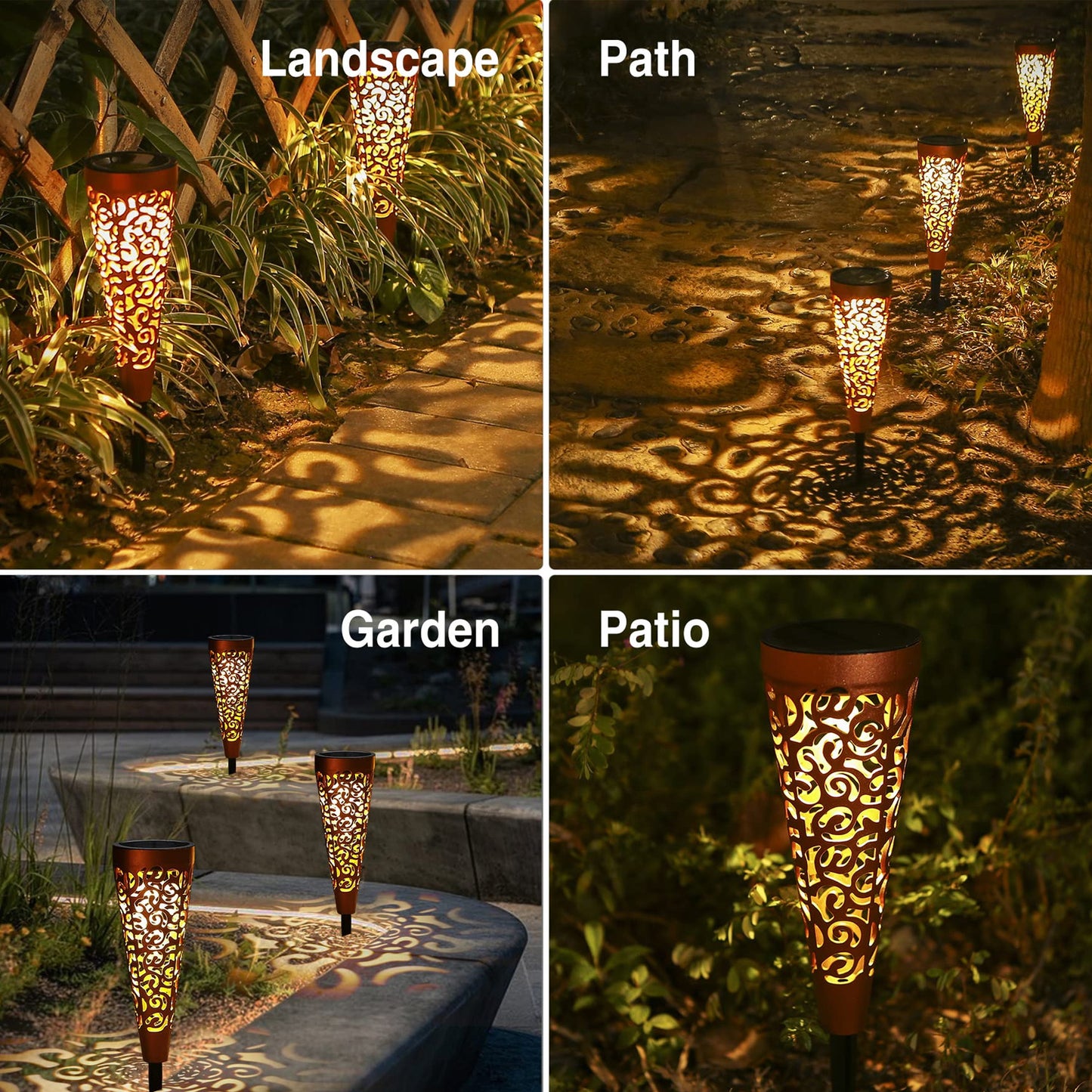 Solar Garden Lights Decorative Outdoor Solar Garden Lights Solar Lights Outdoor Waterproof IP65 Solar Pathway Lights Solar Powered Landscape Backyard Lawn Decor Lighting Stakes 15 Lumen Solar Lights - RS5859