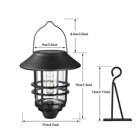Solar Hanging Lanterns Light Waterproof Solar Lanterns Solar Flickering Flame Lights Outdoor Solar Light Weatherproof Solar Wall Lights Perfect For Outdoor Decor on Fences Patios and Porches Pack of 1 - RS6130