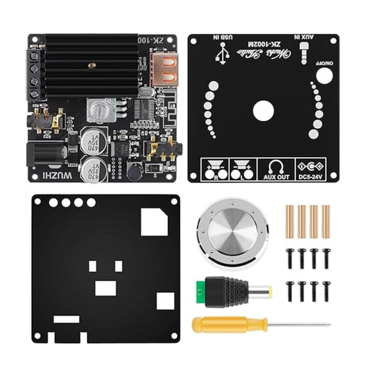 ZK-1002M 100W+100W Stereo Bluetooth Amplifier 2.0 Channel Digital Audio Amplifier Board Bluetooth 5.0 Amplifier Module High Power Bluetooth Amplifier Board Multiple Input Bluetooth Amplifier Module - RS6757
