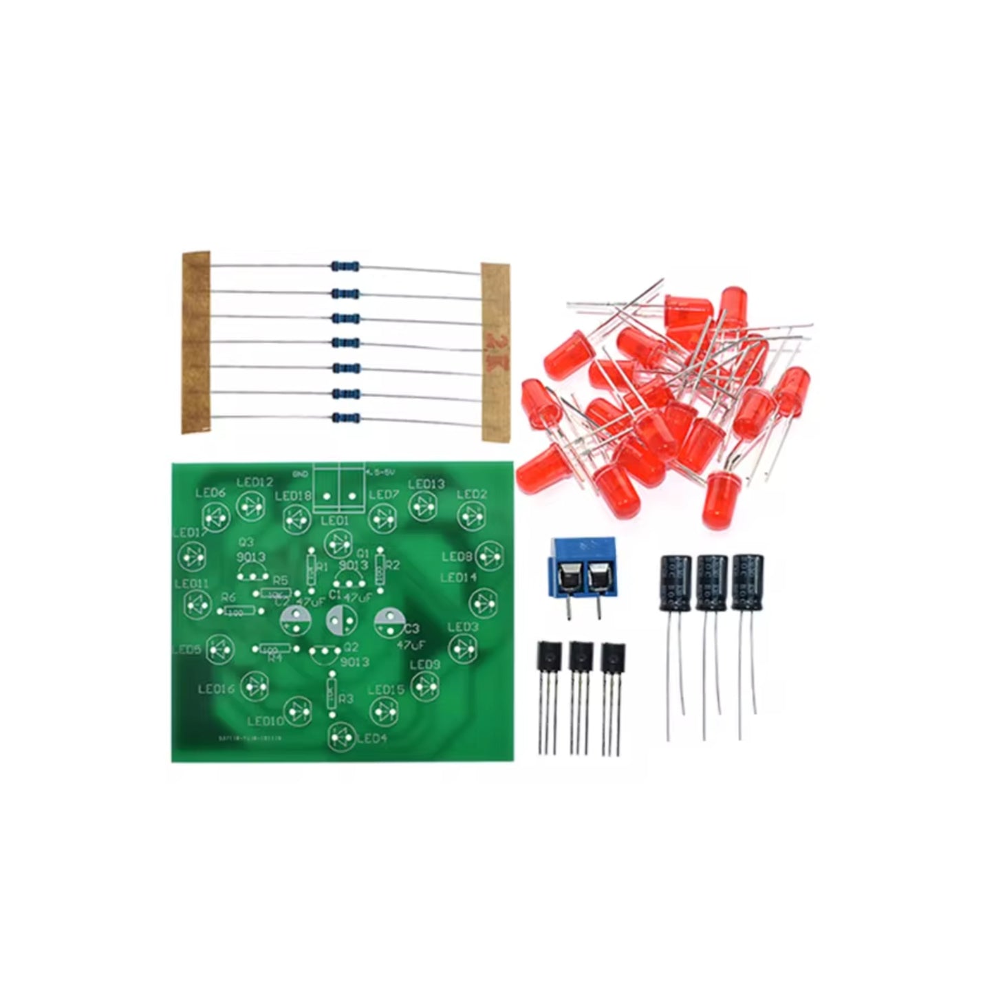 18 LED Heart Flashing Light Kit Heart-Shaped LED lights Red LED Heart Light Kit DIY Heart-Shaped LED Light Kit LED Heartbeat Simulator Light Realistic Heart Rhythm Flashing Light For Educational and Medical Purposes - RS6915