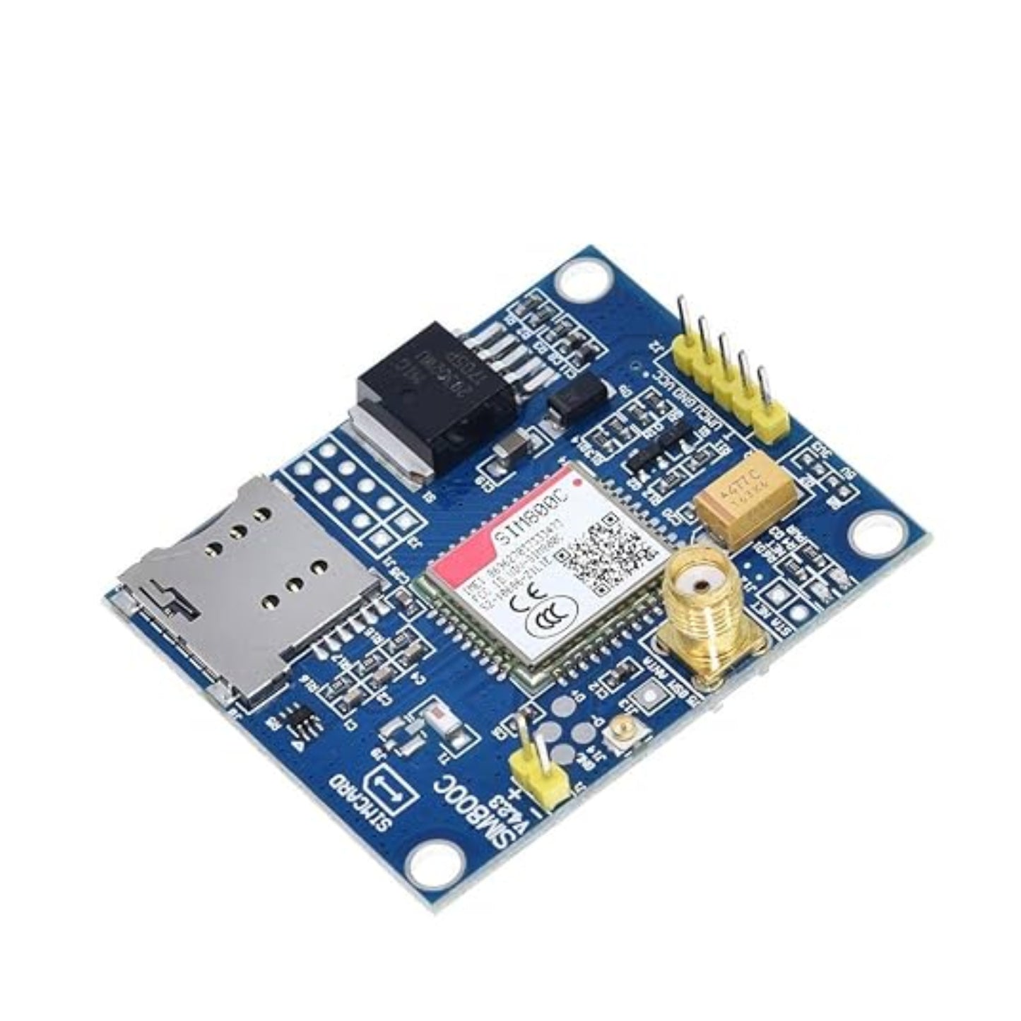 SIM800C Development Board With Bluetooth Quad-Band GSM GPRS Module For IoT SMS Voice Calls Data Transmission Text To Speech DTMF And More Compatible With SIM900A Includes Glue Stick Antenna - RS7012