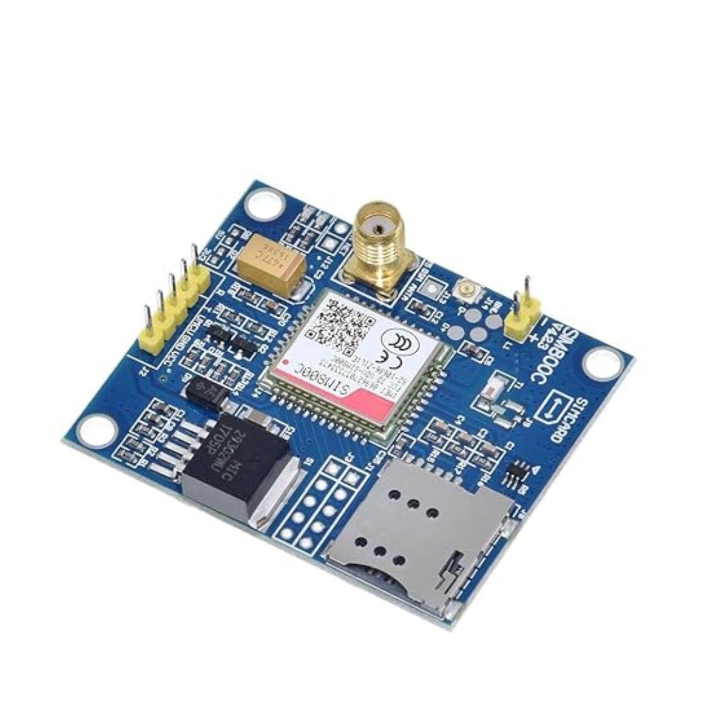 SIM800C Development Board With Bluetooth Quad-Band GSM GPRS Module For IoT SMS Voice Calls Data Transmission Text To Speech DTMF And More Compatible With SIM900A Includes Glue Stick Antenna - RS7012