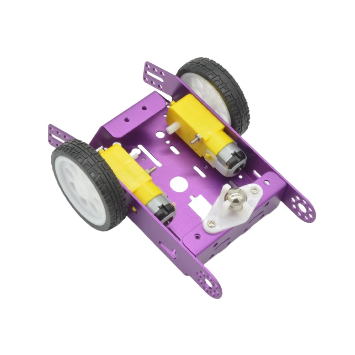 2WD Aluminum Robot Chassis DIY Robot Car Chassis High-Quality Aluminum Robot Chassis Lightweight and Durable Purple Aluminum Robot Chassis For Beginners - Purple - RS7023