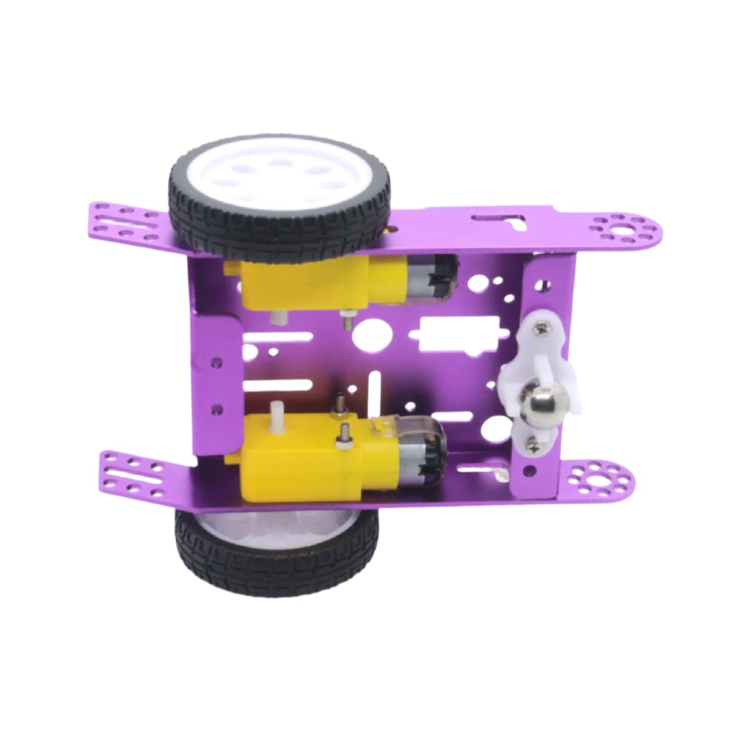 2WD Aluminum Robot Chassis DIY Robot Car Chassis High-Quality Aluminum Robot Chassis Lightweight and Durable Purple Aluminum Robot Chassis For Beginners - Purple - RS7023