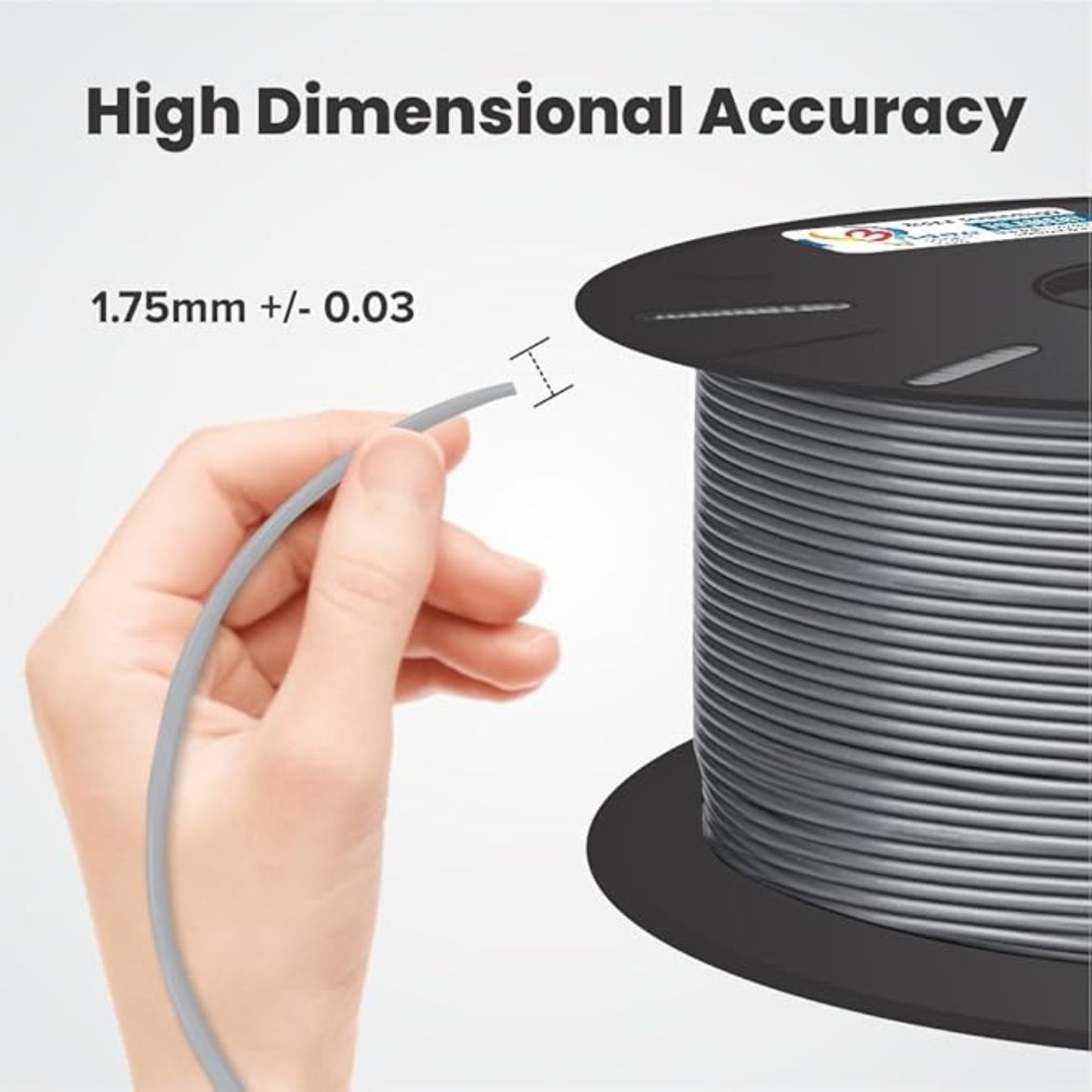 Premium HS PLA+ 3D Printer Filament 1.75mm Premium HS PLA+ Filament High Quality 1Kg 3D Printer Filament For Detailed Models and Functional Parts - Cement Grey- RS7093