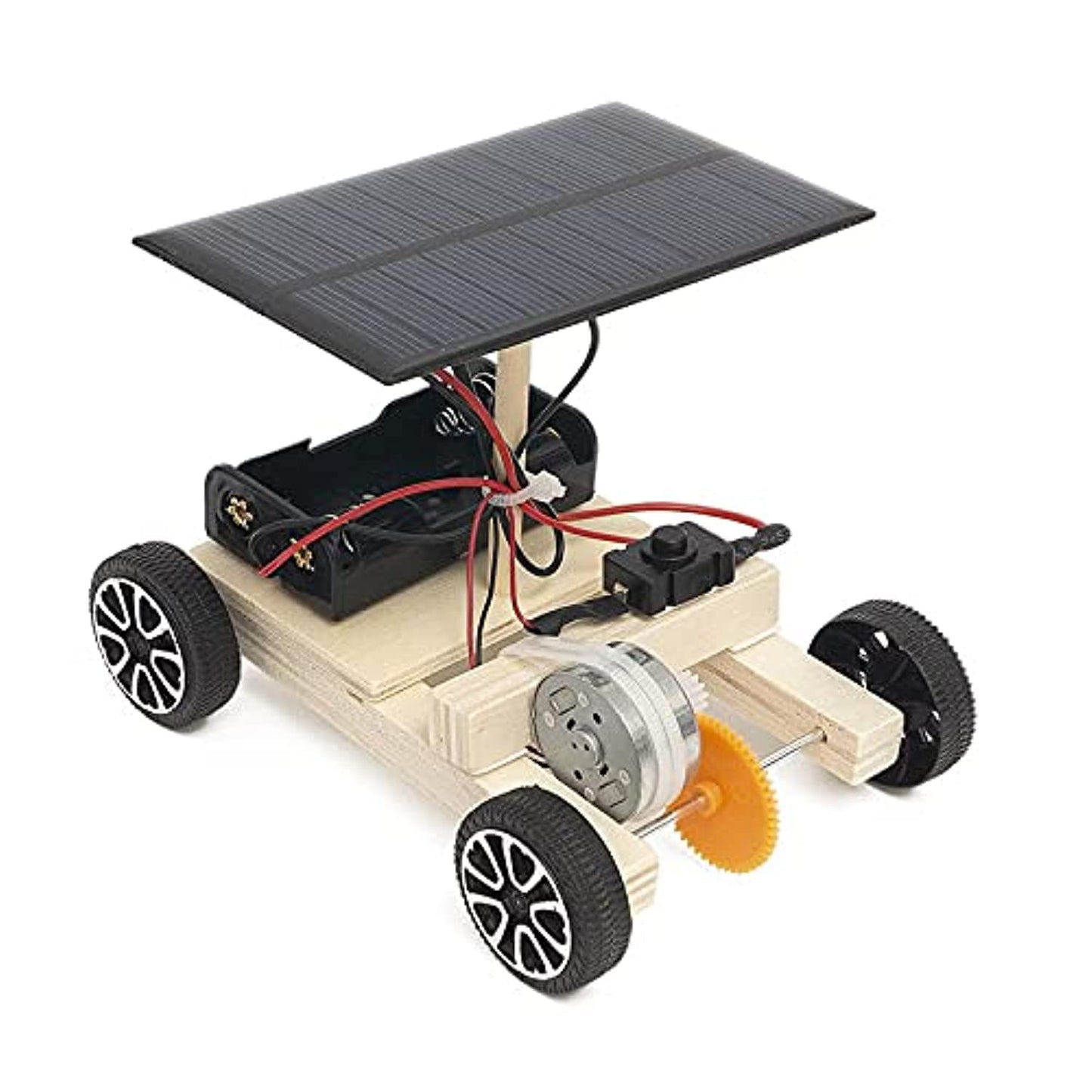 Wooden Solar Car STEM Kit DIY Solar Car Kit Educational Solar Car For Kids DIY Solar Car: Build Your Own Green Machine - RS6419