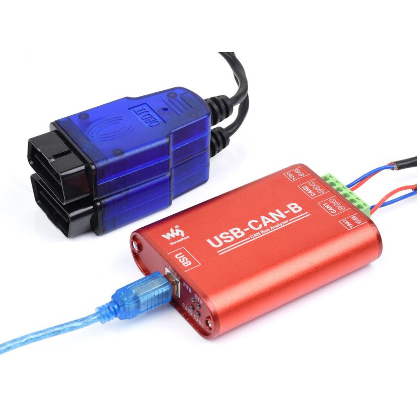 Waveshare USB to CAN Bus Converter With Dual Isolated Channels High-Performance CAN Analyzer For Industrial & Automotive Applications - RS8494