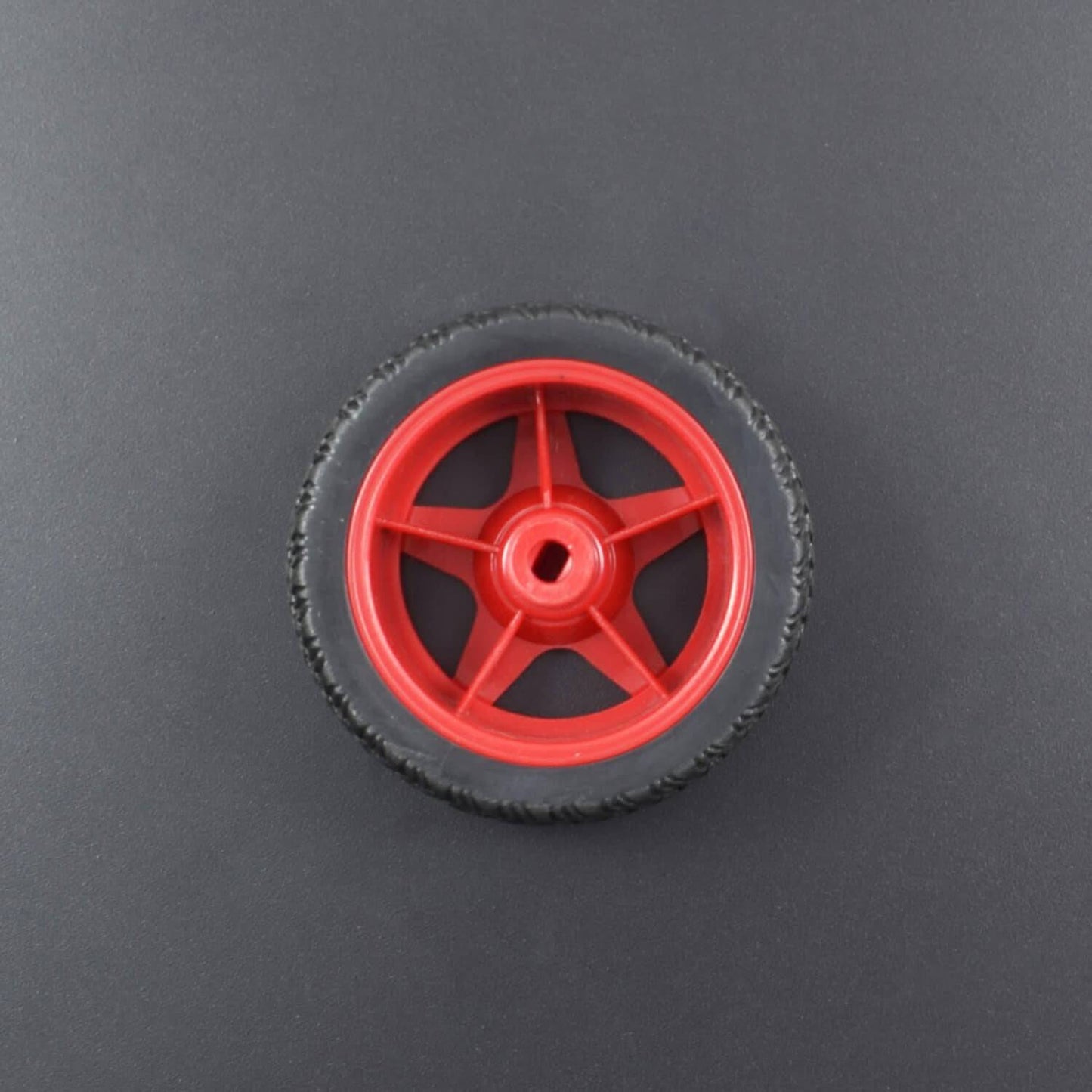 65mm Rubber Tyre Wheel for BO Motors - Red - RS1987 - REES52