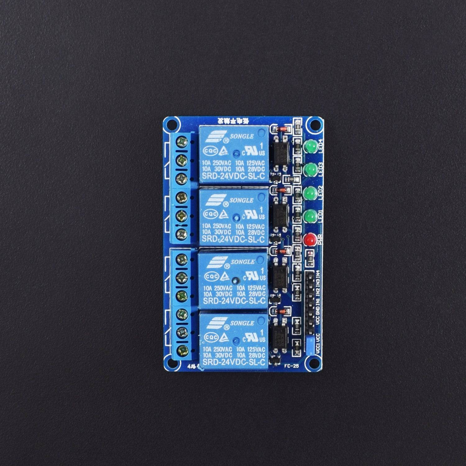 4-Channel Relay Module DC 24V with Optocoupler isolation H / L high / low Level Triger for Arduino -NA192 - REES52