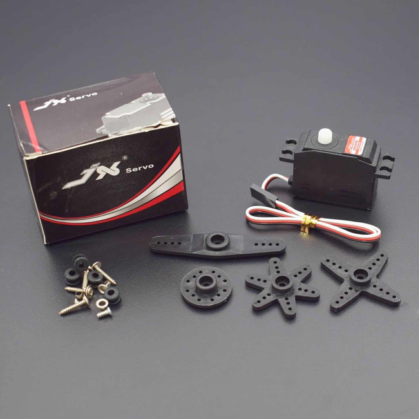 JX PS-2503HB 4.8V-6V High-Voltage 0.10sec/60 3.35kg Analog Plastic Gear Servo for 1/12 RC Car - RS1331 - REES52