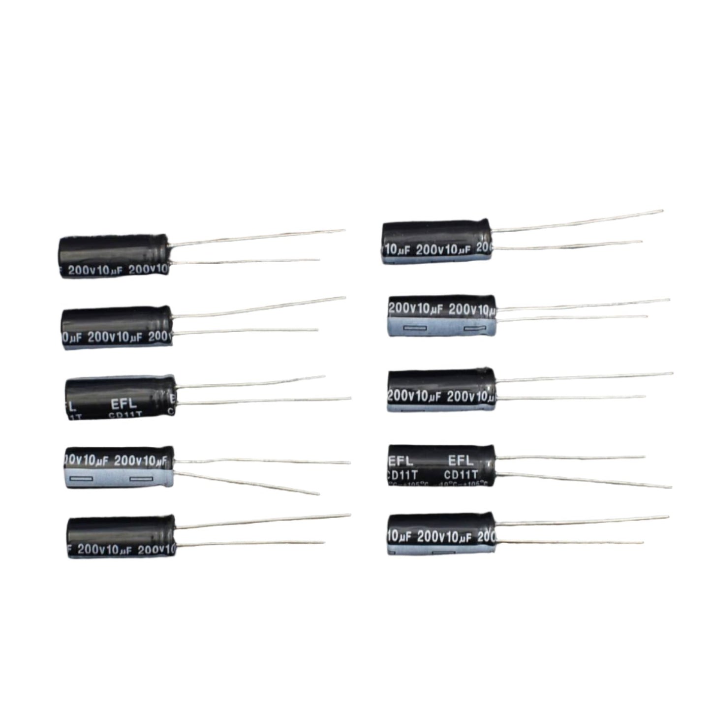 10uF 200V Radial Electrolytic Capacitor-Pack of 5 - RS2029 - REES52