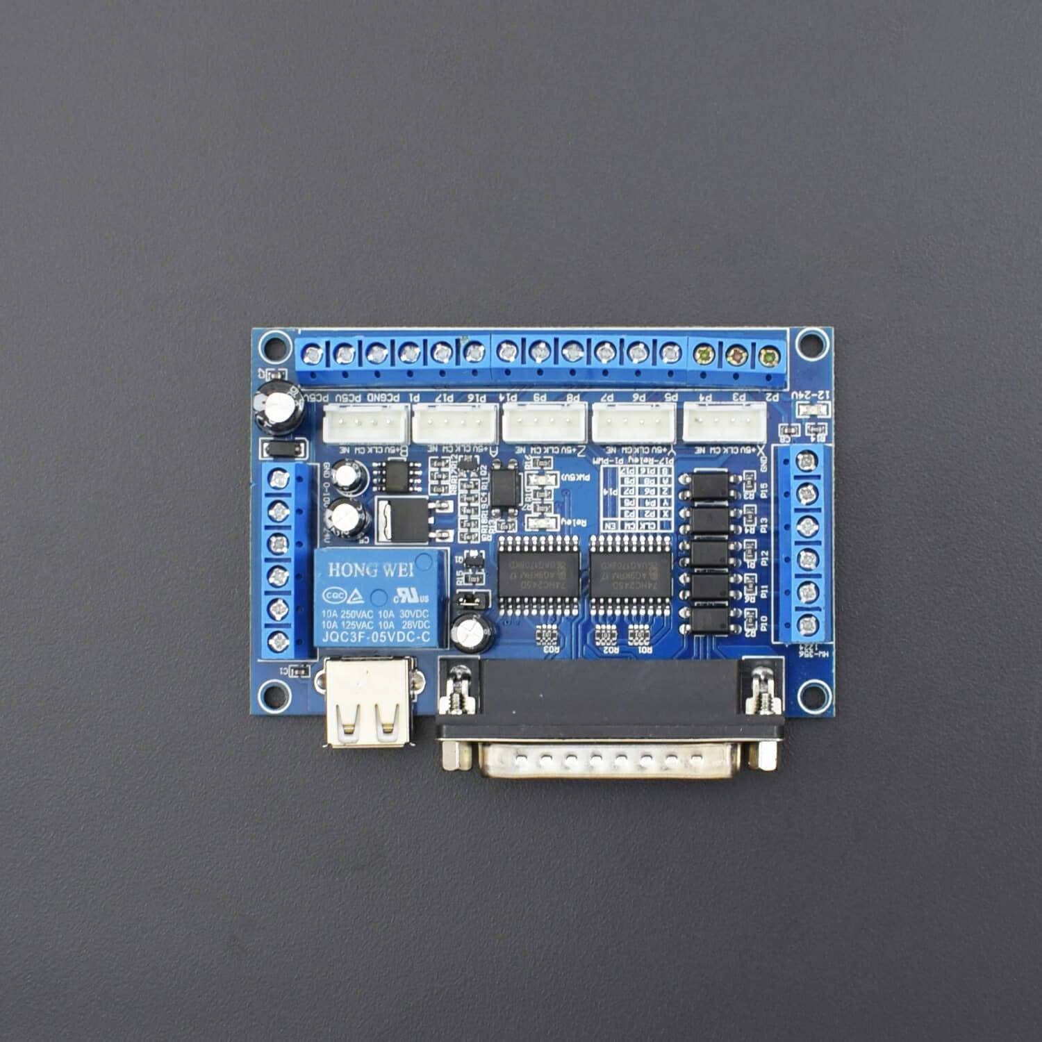 MACH3 Interface Board CNC 5 Axis With Optocoupler Adapter Stepper Motor Driver MACH3 USB - AA192 - REES52