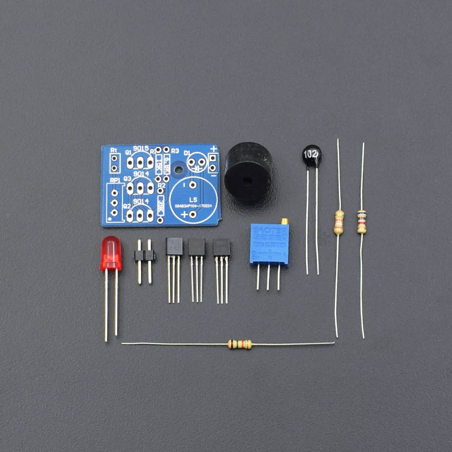 Electronic DIY Kit Temperature Control Sound Light Alarm Suite DC 3~5 V Kit Electronic Circuit Training - RS1778 - REES52