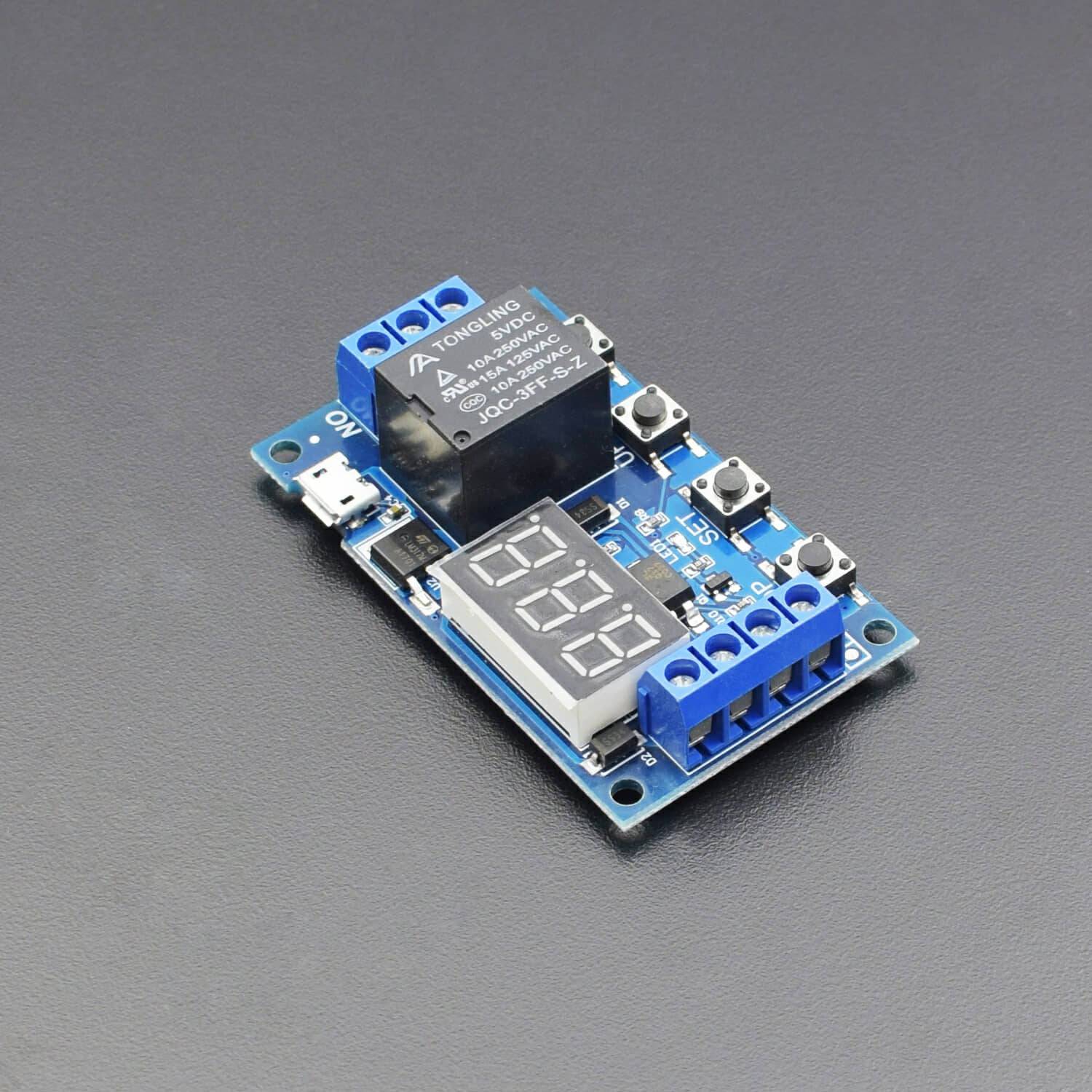 6/30V Digital On/Off Delay External Trigger Automotive Relay Module Board with Digital LED Display - RS1793 - REES52