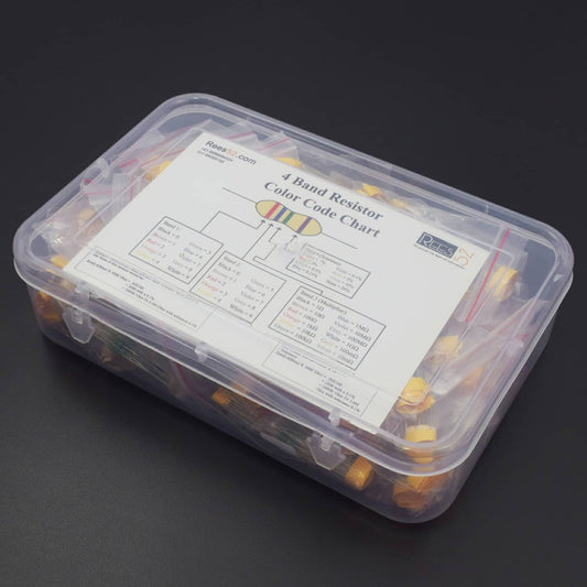 50 Value Resistor Kit (1 ohm - 1M ohm) Pack of 1000 .25 Watt 5% Tolerance - KT1014 - REES52