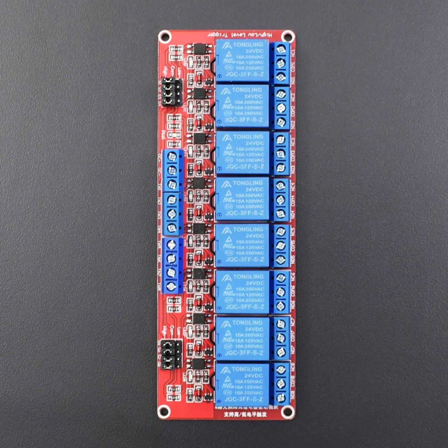 8-Channel Relay Module High Low Level Trigger with Optocoupler Isolation Load DC 24V / AC 250V 10A for PLC Automation -RS2136 - REES52