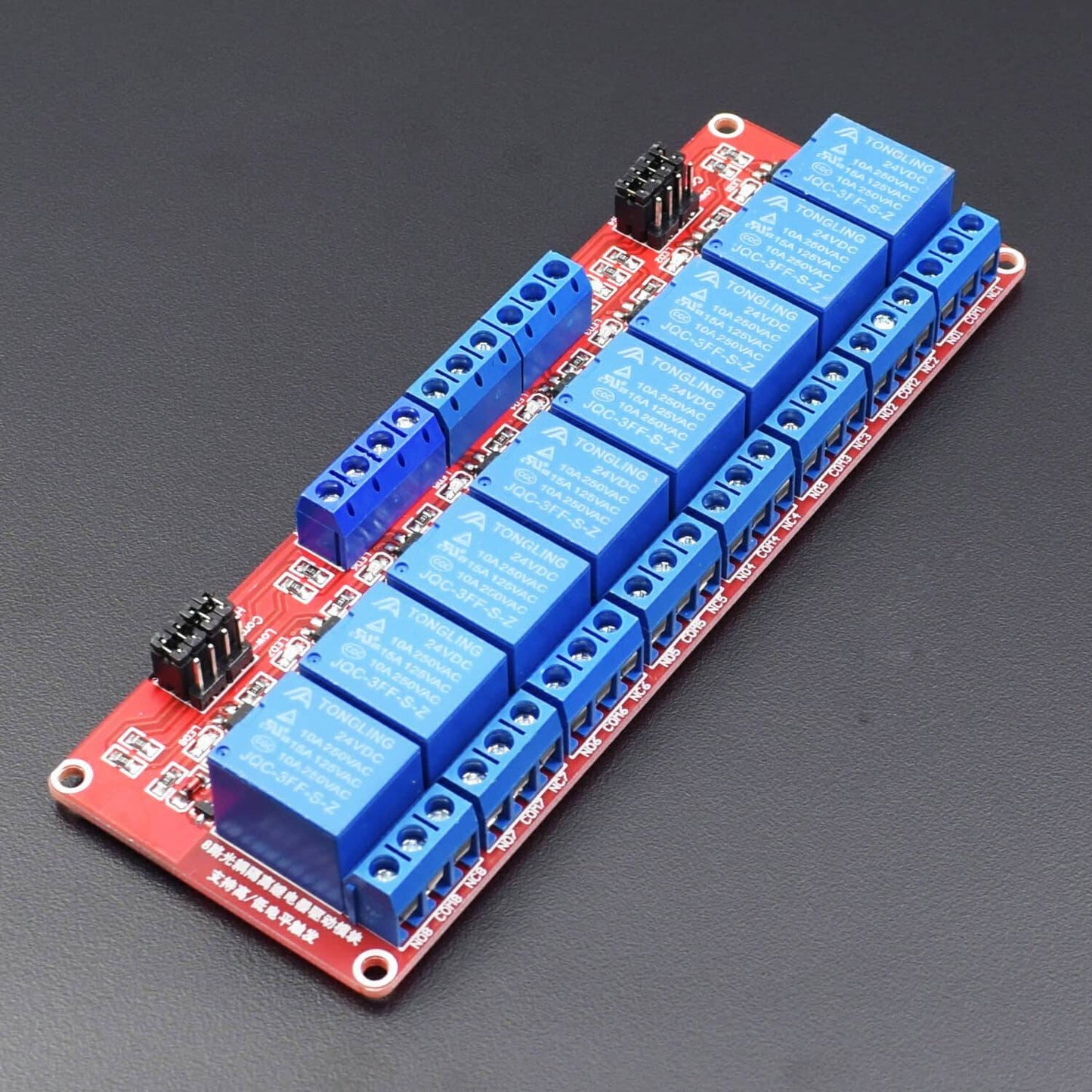 8-Channel Relay Module High Low Level Trigger with Optocoupler Isolation Load DC 24V / AC 250V 10A for PLC Automation -RS2136 - REES52