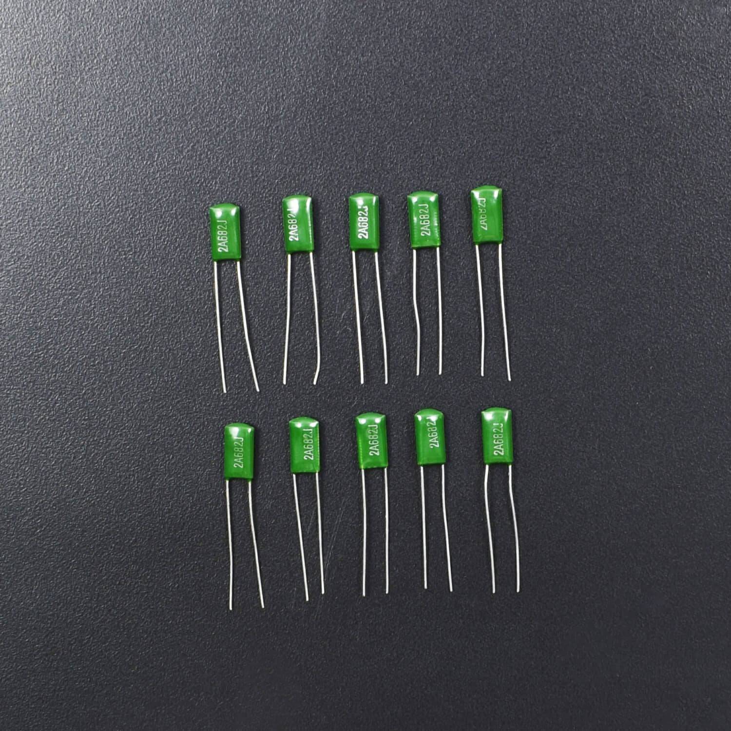 2A682K 6.8nF 100V Mylar Film Capacitor - Pack of 5 - RS2124 - REES52