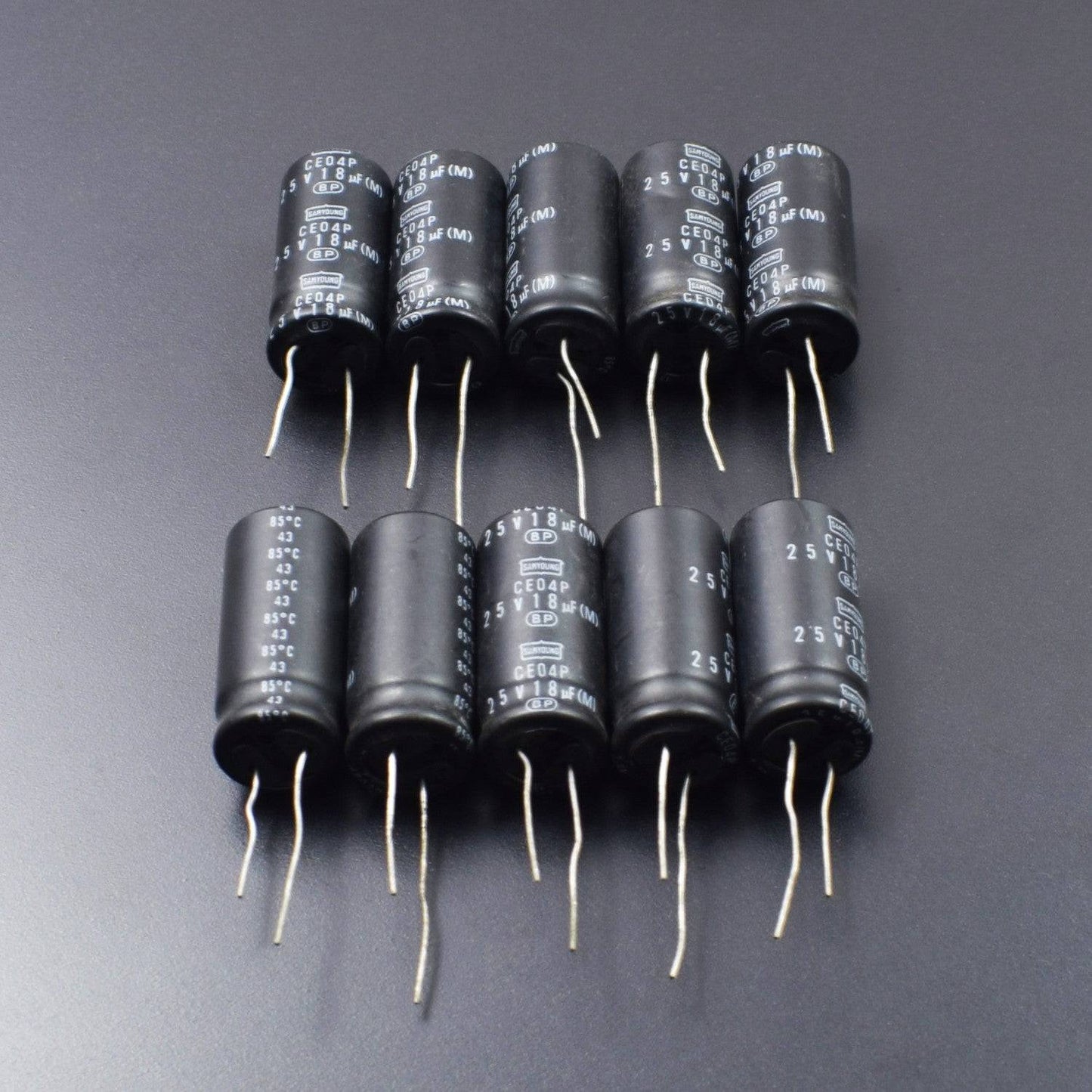 18uF 25V Radial Electrolytic Capacitor, 105°C - Pack Of 5 - RS2087 - REES52