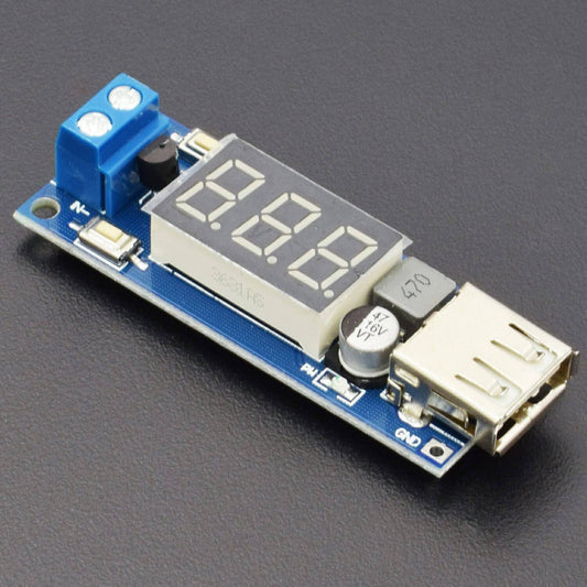 DC 4.5-40V To 5V 2A USB Charger DC-DC Step-down Buck Converter Voltmeter Module with LED Voltmeter - NA067 - REES52