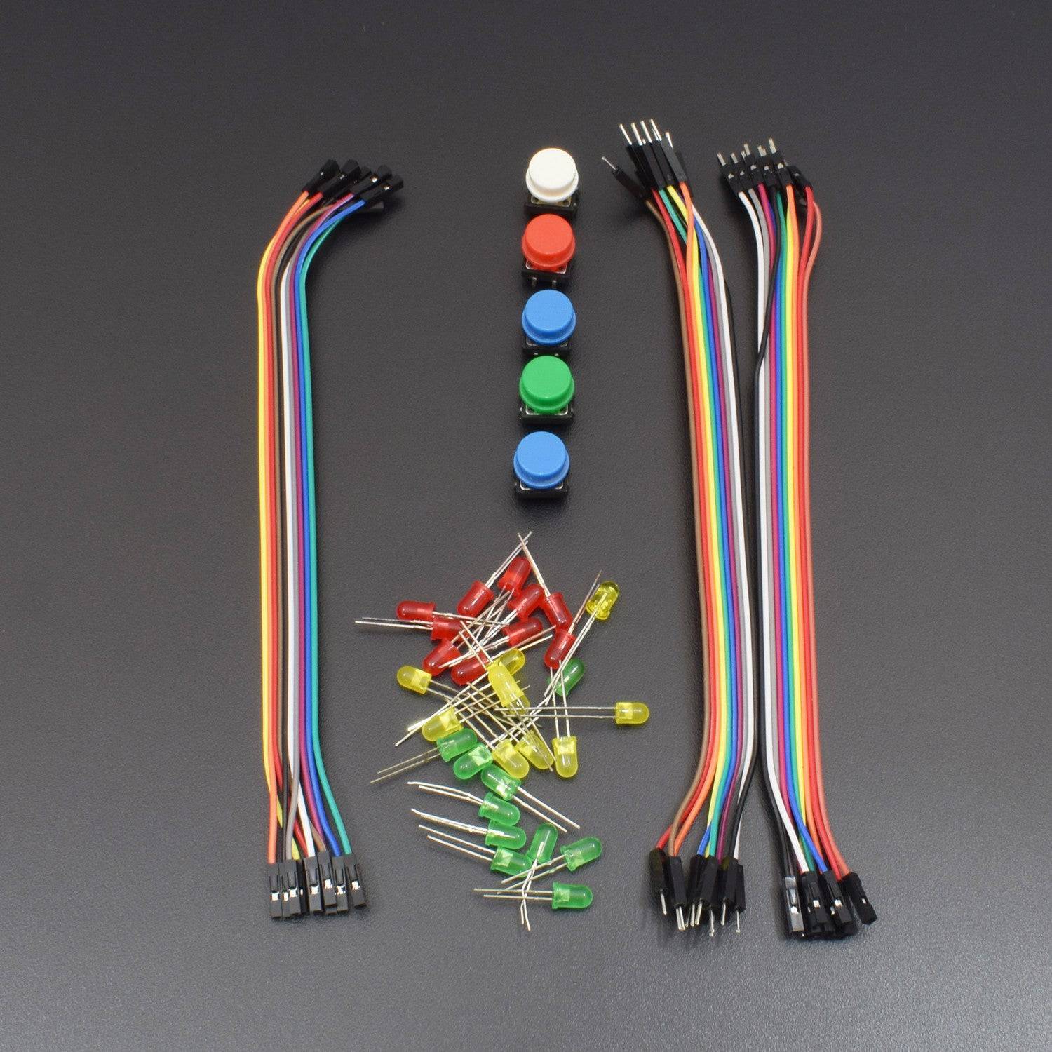 LED PROJECT STARTER KIT WITH ELECTRONIC COMPONENTS RED, GREEN, BLUE -KT1003 - REES52