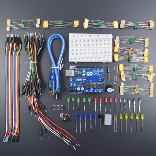 Arduino UNO Starter Kit with Free Tutorials, Frame Sensor, 1 Digit 7-segment Card, Breadboard-KT1036 - REES52