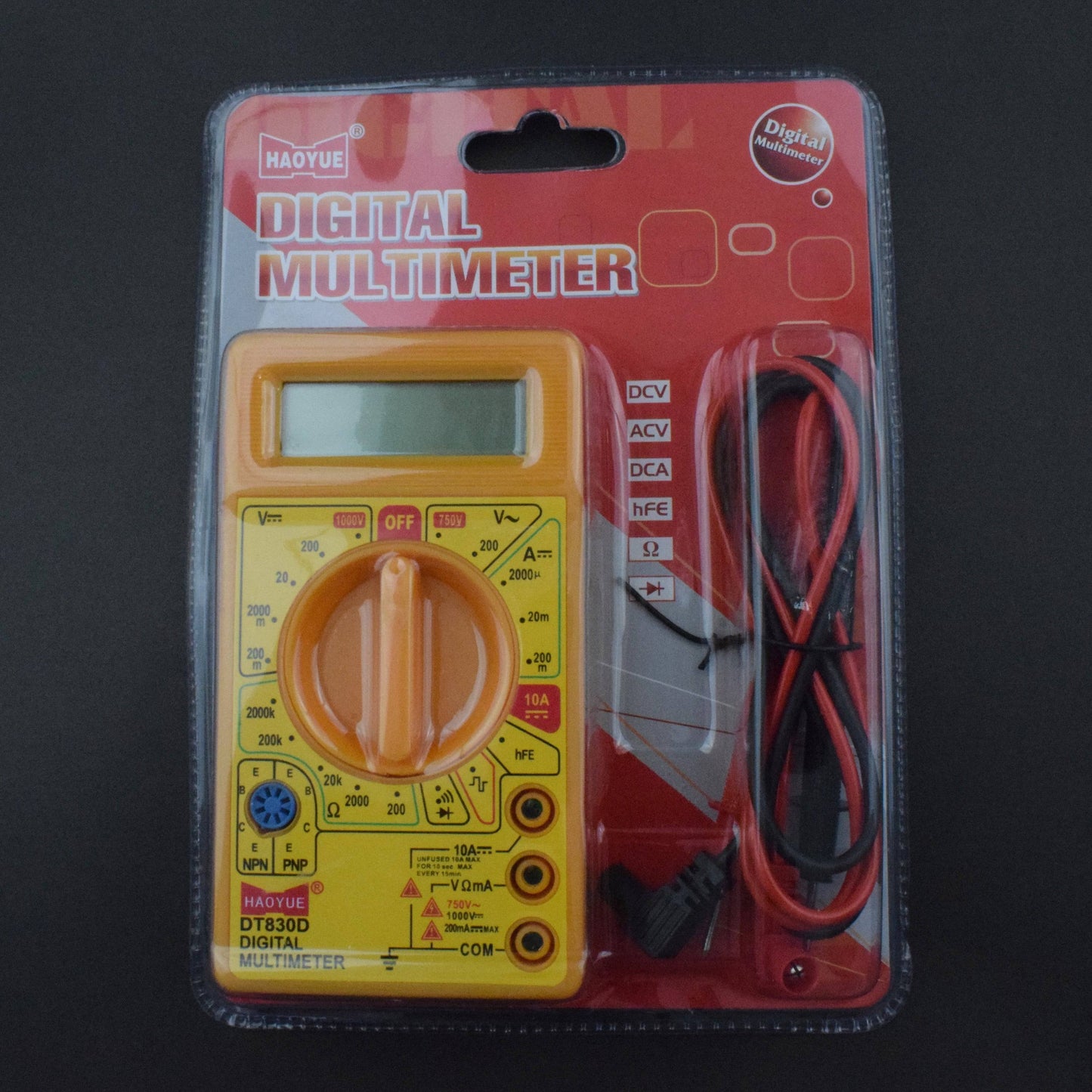 D830D Digital Multimeter LCD AC DC Measuring Voltage Current, Small, Yellow - RC023 - REES52